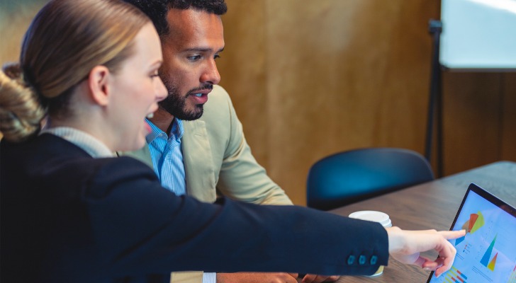A financial advisor reviewing a tax plan with a client.